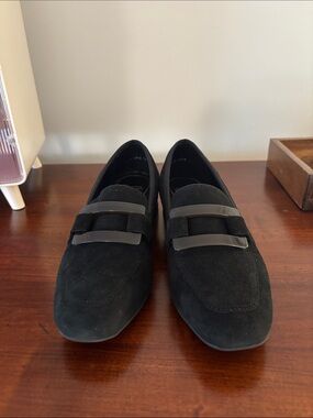 Women’s Ara Black Suede Slip-On Loafers